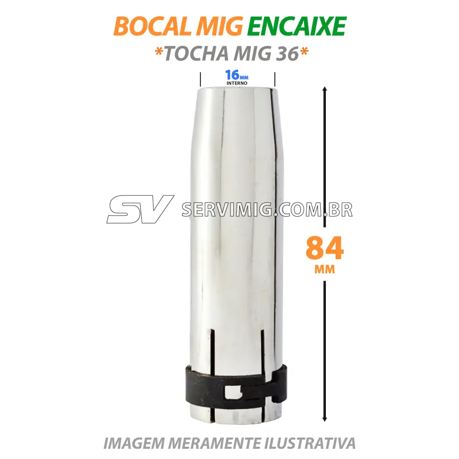 Bocal Mig 16mm de Encaixe - Tocha Mig 36