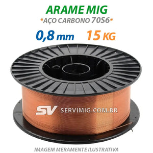 Arame de Solda Mig 0,8mm - Aço Carbono - 15kg