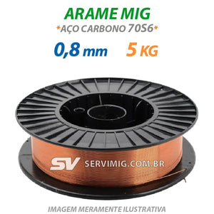 Arame de Solda Mig 0,8mm - Aço Carbono - 5kg