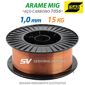 Arame de Solda Mig 1,0mm - Aço Carbono - 15kg - Esab