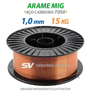 Arame de Solda Mig 1,0mm - Aço Carbono - 15kg
