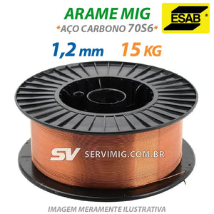 Arame de Solda Mig 1,2mm - Aço Carbono - 15kg - Esab