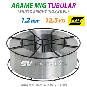 Arame Tubular Mig 1,2mm - INOX 309L - 12,5kg - ESAB Shield Bright