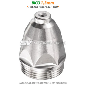 Bico Corte Plasma 1,3mm - Tocha P80 / CUT 100