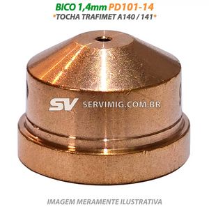 Bico Corte Plasma 1,4mm - PD101-14 - Tocha Trafimet A140 / A141