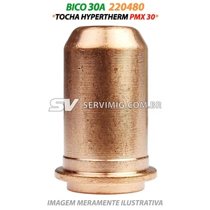 Bico Corte Plasma 30A - 220480 - Tocha Hypertherm PMX 30