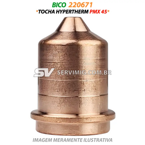 Bico Corte Plasma 45A - 220671 - Tocha Hypertherm PMX 45