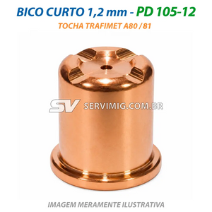 Bico Curto Plasma 1,2mm - PD105-12 - Tocha Trafimet A80 / A81