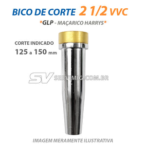 Bico de Corte 6290 - 2 1/2VVC - GLP - Ref Harrys - Corte 125 a 150 mm