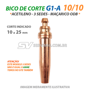 Bico de Corte G1-A 10/10 - Acetileno - ODB - Corte 10 a 25 mm