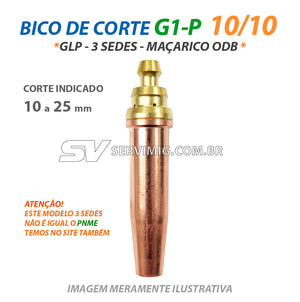 Bico de Corte G1-P 10/10 - GLP - ODB - Corte 10 a 25 mm
