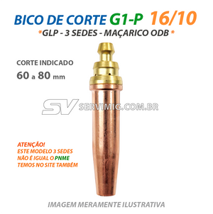 Bico de Corte G1-P 16/10 - GLP - ODB - Corte 60 a 80 mm