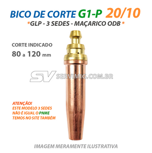 Bico de Corte G1-P 20/10 - GLP - ODB - Corte 80 a 120 mm