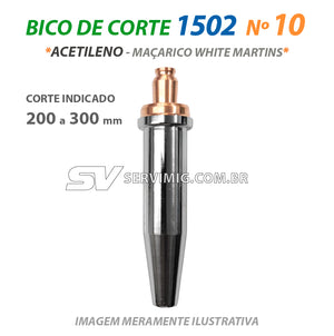 Bico de Corte 1502 - N 10 - Acetileno - Ref Maçarico White Martins