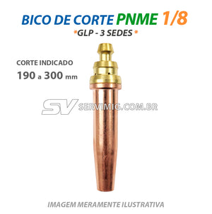Bico de Corte PNME 1/8 - N 6 - GLP - 3 Sedes - Corte 190 a 300 mm