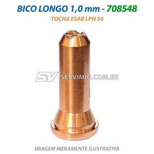 Bico Longo Plasma 1,0mm - 708548 - Tocha ESAB LPH 50