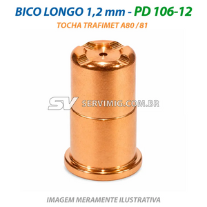 Bico Longo Plasma 1,2mm - PD106 - Tocha Trafimet A80 / A81