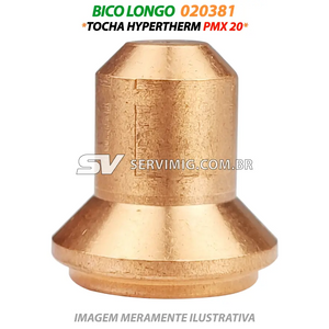 Bico Longo Plasma 20A - 20381 - Tocha Hypertherm PMX 20