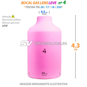 Bocal Gas Lens Tig N 4 - 54N18 - Tochas 26 -17 -18 -350