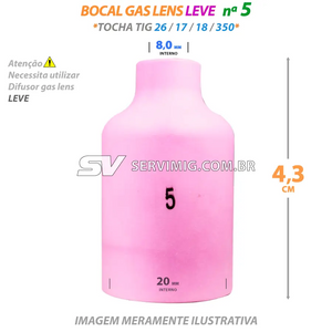 Bocal Gas Lens Tig N 5 - 54N17 - Tochas 26 -17 -18 -350