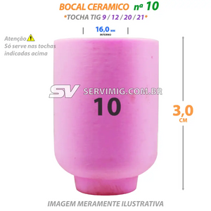Bocal Ceramico Tig N 10 - 13N13 - Tochas 9 - 12 - 21