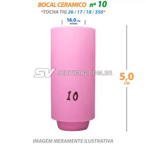 Bocal Ceramico Tig N 10 - 10N45 - Tochas 26 -17 -18 -350