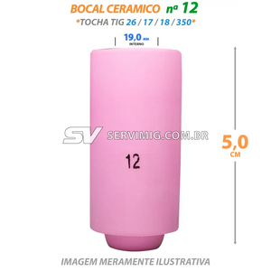Bocal Ceramico Tig N 12 - 10N44 - Tochas 26 -17 -18 -350