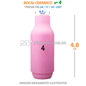 Bocal Ceramico Tig N 4 - 10N50 - Tochas 26 -17 -18 -350