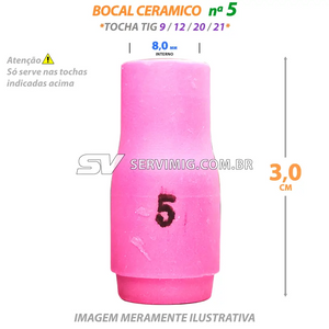 Bocal Ceramico Tig N 5 - 13N09 - Tochas 9 - 12 - 21