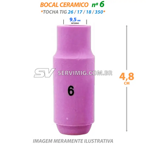 Bocal Ceramico Tig N 6 - 10N48 - Tochas 26 -17 -18 -350