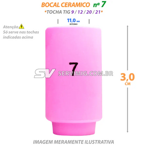 Bocal Ceramico Tig N 7 - 13N11 - Tochas 9 - 12 - 21