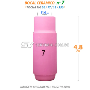Bocal Ceramico Tig N 7 - 10N47 - Tochas 26 -17 -18 -350