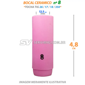 Bocal Ceramico Tig N 8 - 10N46 - Tochas 26 -17 -18 -350