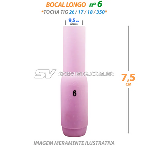 Bocal Longo Tig N 6 - 10N48L - Tochas 26 -17 -18 -350