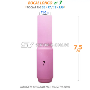 Bocal Longo Tig N 7 - 10N47L - Tochas 26 -17 -18 -350
