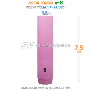 Bocal Longo Tig N 8 - 10N46L - Tochas 26 -17 -18 -350