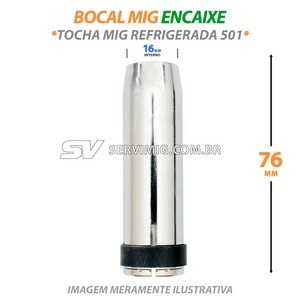 Bocal Mig 16mm de Encaixe - Tocha Mig Refrigerada 501