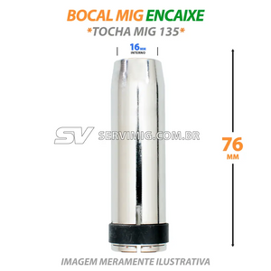 Bocal Mig 16mm de Encaixe - Tocha Mig 135