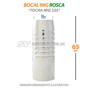 Bocal Mig 16mm com Rosca - Tocha Mig 235