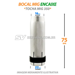 Bocal Mig 16mm de Encaixe - Tocha Mig 350