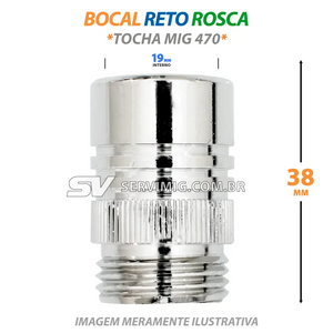 Bocal Mig Reto 19mm com Rosca - Tocha Mig 470