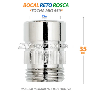 Bocal Mig Reto 19mm com Rosca - Tocha Mig 450