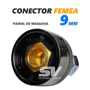 Conector / Engate Femea 9 mm- Painel