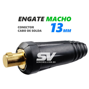 Conector / Engate Macho 13 mm - Cabo
