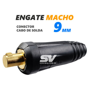 Conector / Engate Macho 9 mm - Cabo