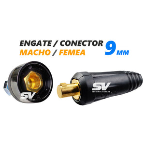 Conector / Engate Macho e Femea 9 mm