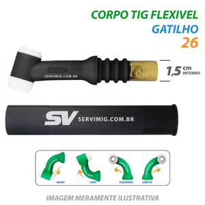 Corpo / Cabeça Flexivel Tig - Tocha Tig 26 Gatilho