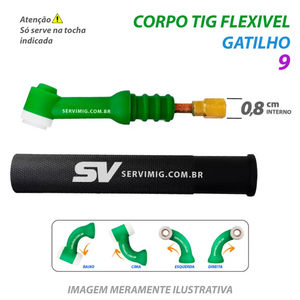 Corpo / Cabeça Flexivel Tig - Tocha Tig 9 Gatilho