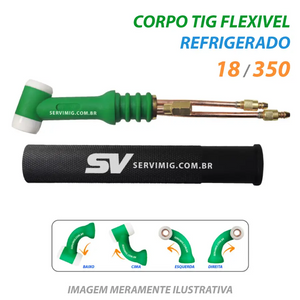 Corpo / Cabeça Flexivel Tig - Tocha Tig Refrigerada 18 - 350