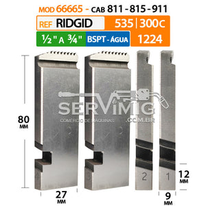 Cossinete para Ridgid 535 / 1224 - Mod 66665 - 811 - BSPT 1/2 a 3/4